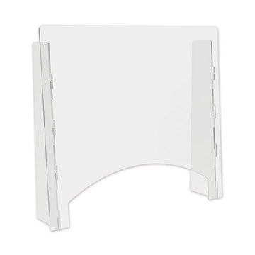 deflecto® Counter Top Barrier With Pass Thru, 27" X 6" X 23.75", Acrylic, Clear, 2-carton freeshipping - TVN Wholesale
